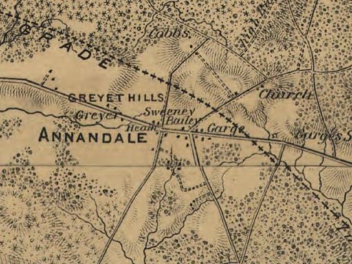 McDowell 1862 map of Annandale, VA
