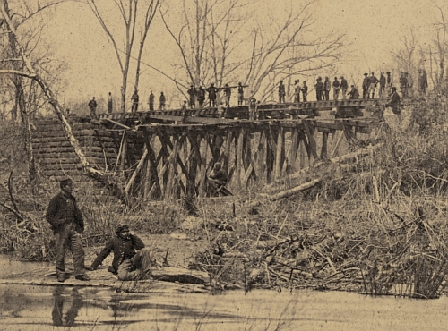 Repairing Bull Run Bridge March 1863