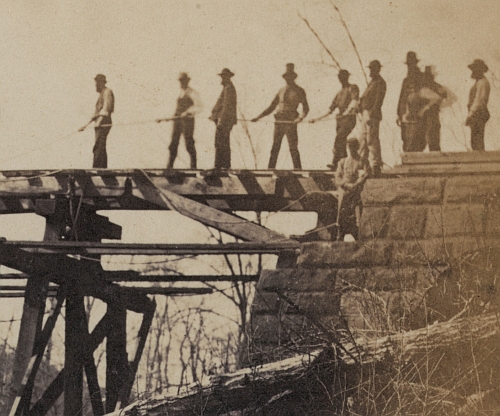 Construction Corps Repairing Bull Run Bridge April 1863