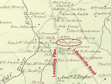 Location of Land Owned by James Green