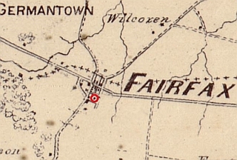 Location of Mrs Moss's house at Fairfax Courthouse