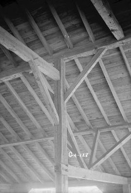 Timber framing as seen inside the Salem Campground Auditorium